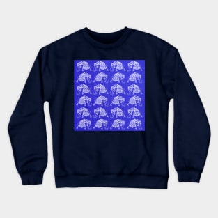 ajolote ranch axolotl ecopop in mandala blue pattern art Crewneck Sweatshirt